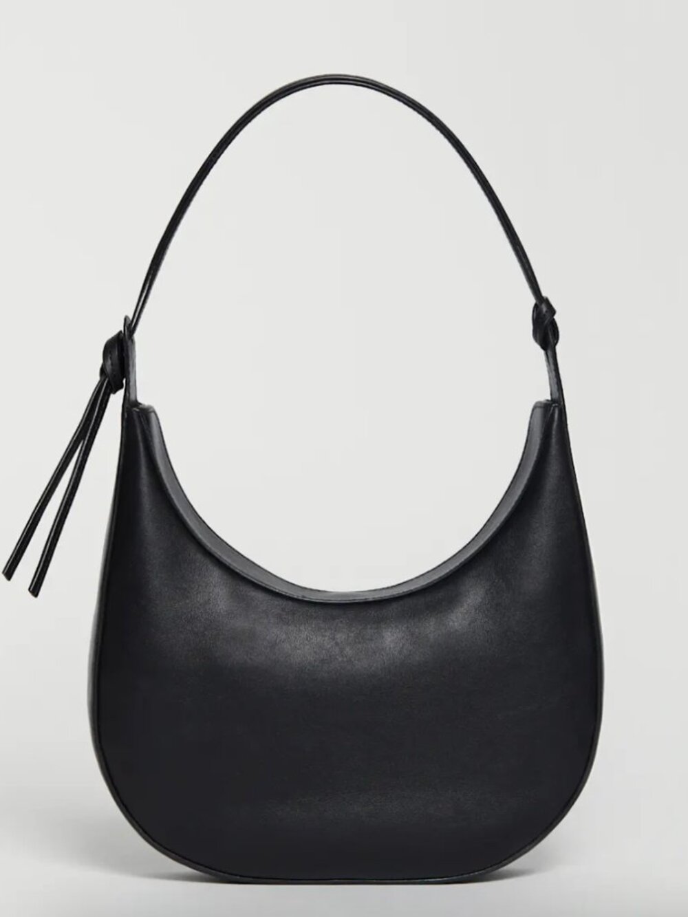 REFORMATION Medium Rosetta Shoulder Bag, Black Leather
